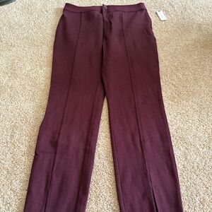 NWT Maeve Anthropologie burgundy pants with slit (8)
